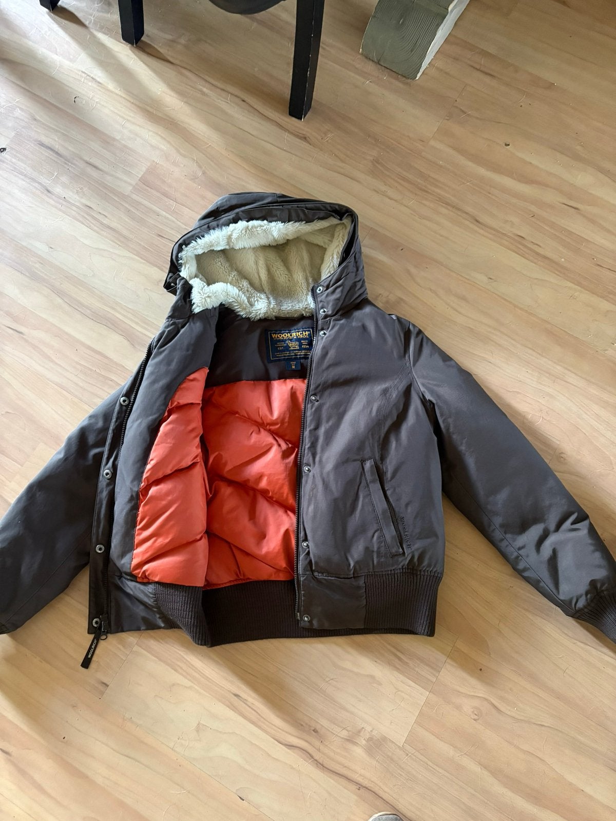 Origineel bruin warm bomberjack v Woolrich mt M, Kleding | Dames, Ophalen of Verzenden, Zo goed als nieuw, Maat 38/40 (M), Bruin