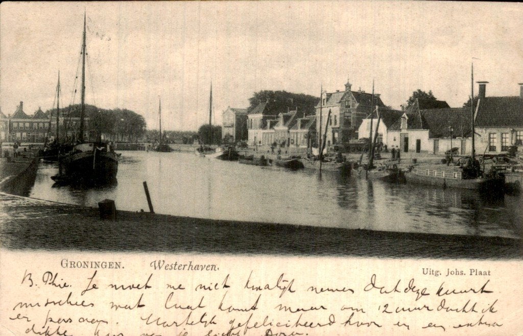 Groningen - Westerhaven - Kade met zeilschepen, Ophalen of Verzenden, Voor 1920, Gelopen, Groningen