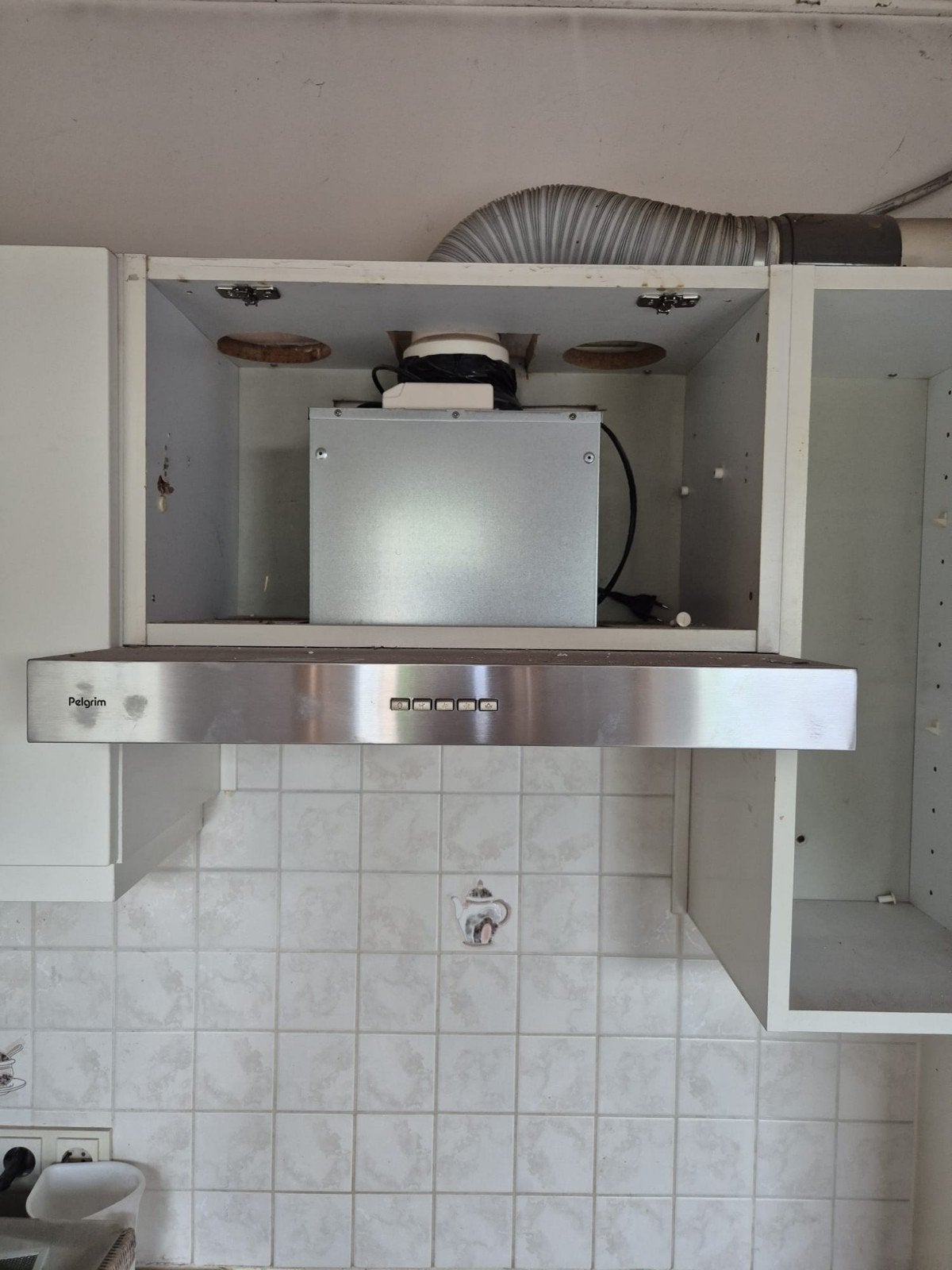 Pelgrim BSK600RVS/P02 Onderbouw Afzuigkap, Gebruikt, Minder dan 200 m³ per uur, Onderbouw afzuigkap, Ophalen of Verzenden