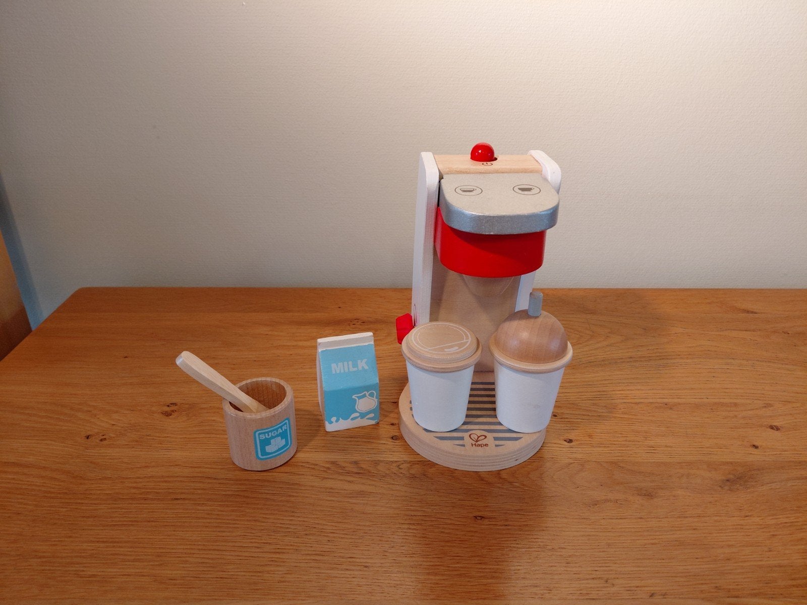 Hape houten koffiezetapparaat met accessoires, Ophalen of Verzenden, Gebruikt, Overige typen