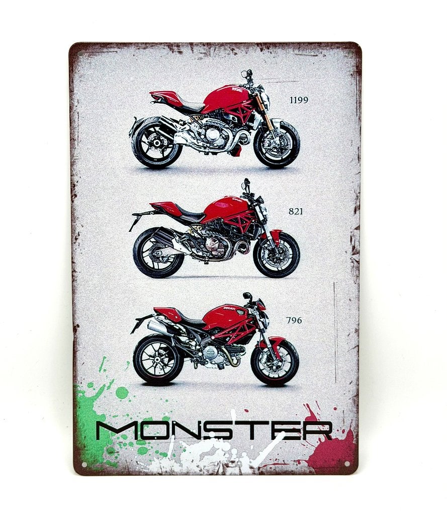 Ducati Monster 796 821 1199 bord | 20x30cm, Ophalen of Verzenden, Nieuw, Reclamebord