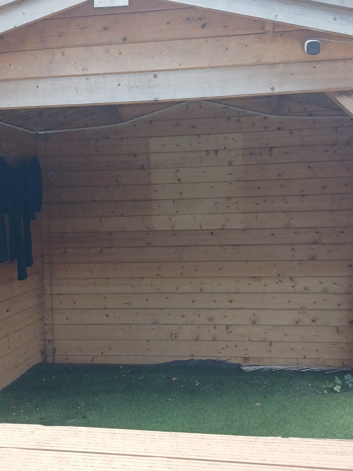 Houten Tuinhuis met Overkapping - Zo goed als nieuw, Gebruikt, Tuinhuis, 250 tot 500 cm, Ophalen of Verzenden