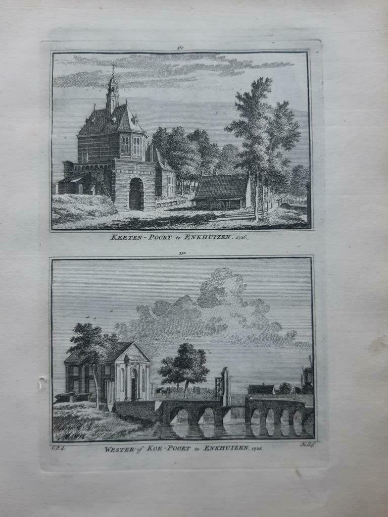389-390*/ Keetenpoort en Westerpoort Koepoort Enkhuizen, Antiek en Kunst, Ophalen of Verzenden