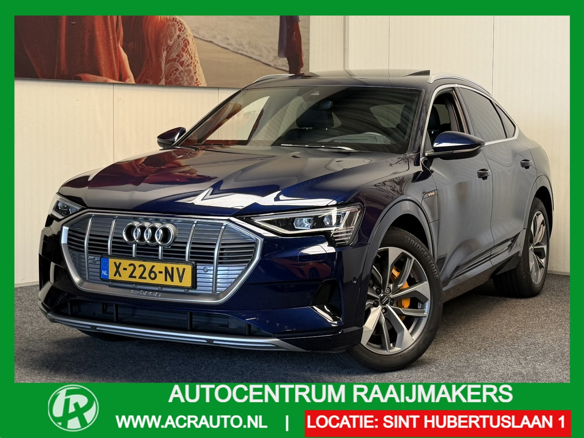 Audi E-TRON SPORTBACK S-EDITION PANORAMADAK 50 QUATTRO BUSIN, Automaat, 71 kWh, Blauw, Leder en Stof