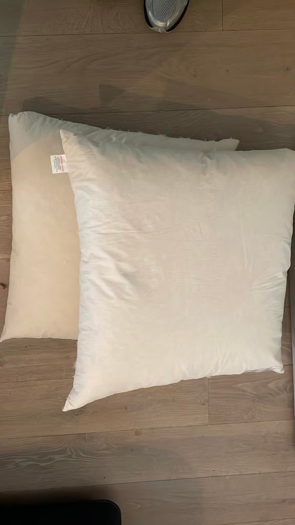 2x stevige verendons binnenkussens 60 x 60, Huis en Inrichting, Woonaccessoires | Kussens, Ophalen, Zo goed als nieuw, Vierkant
