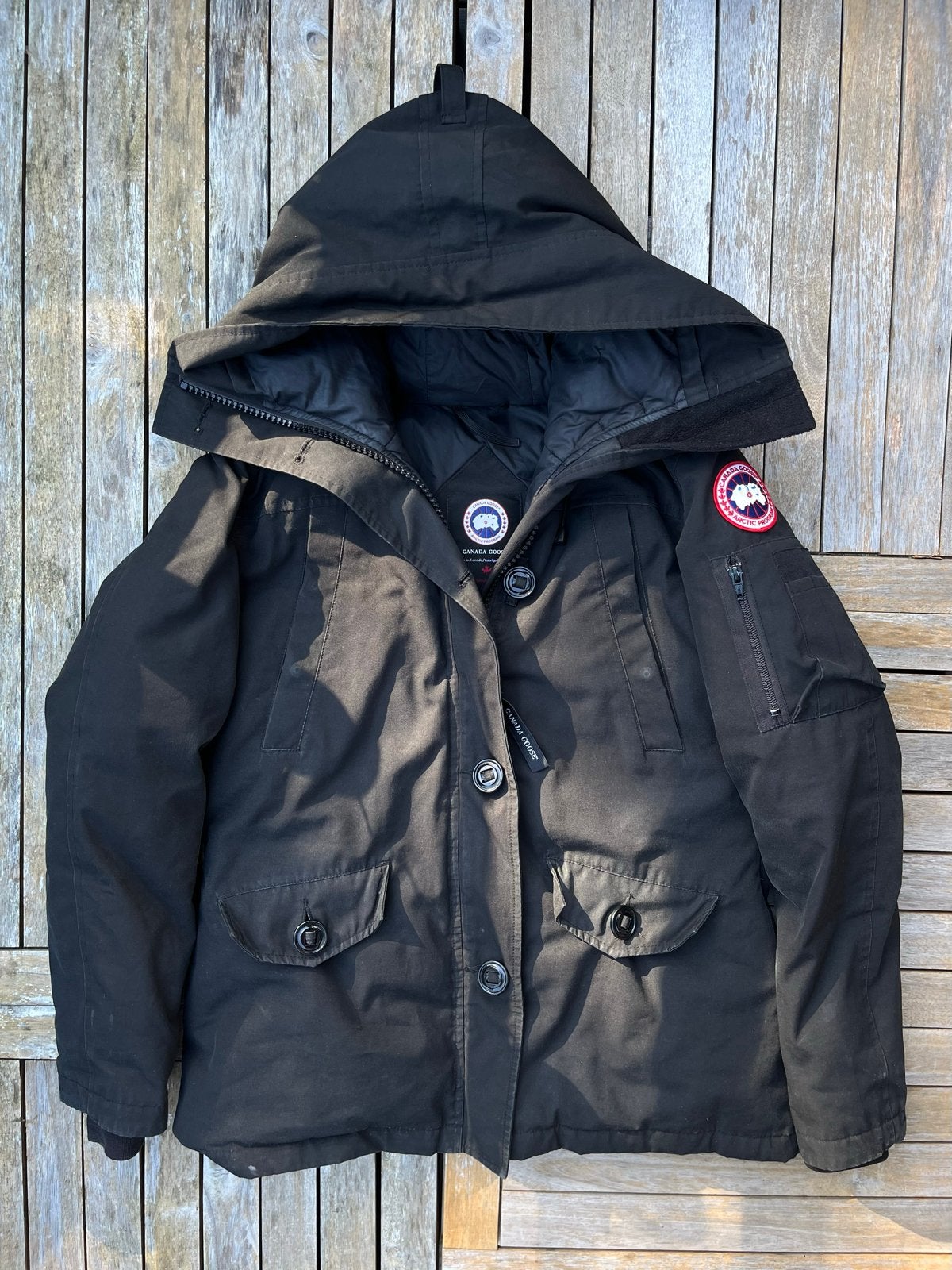 Canada Goose Parka Zwart - Maat L/G, Ophalen of Verzenden, Gedragen, Maat 42/44 (L), Zwart
