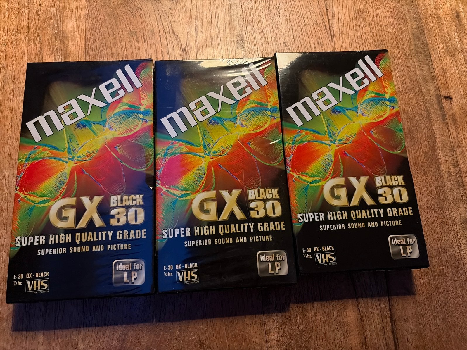 3 Nieuwe Gesealde Maxell GX30 VHS Videobanden, Ophalen of Verzenden, Nieuw, Videoband