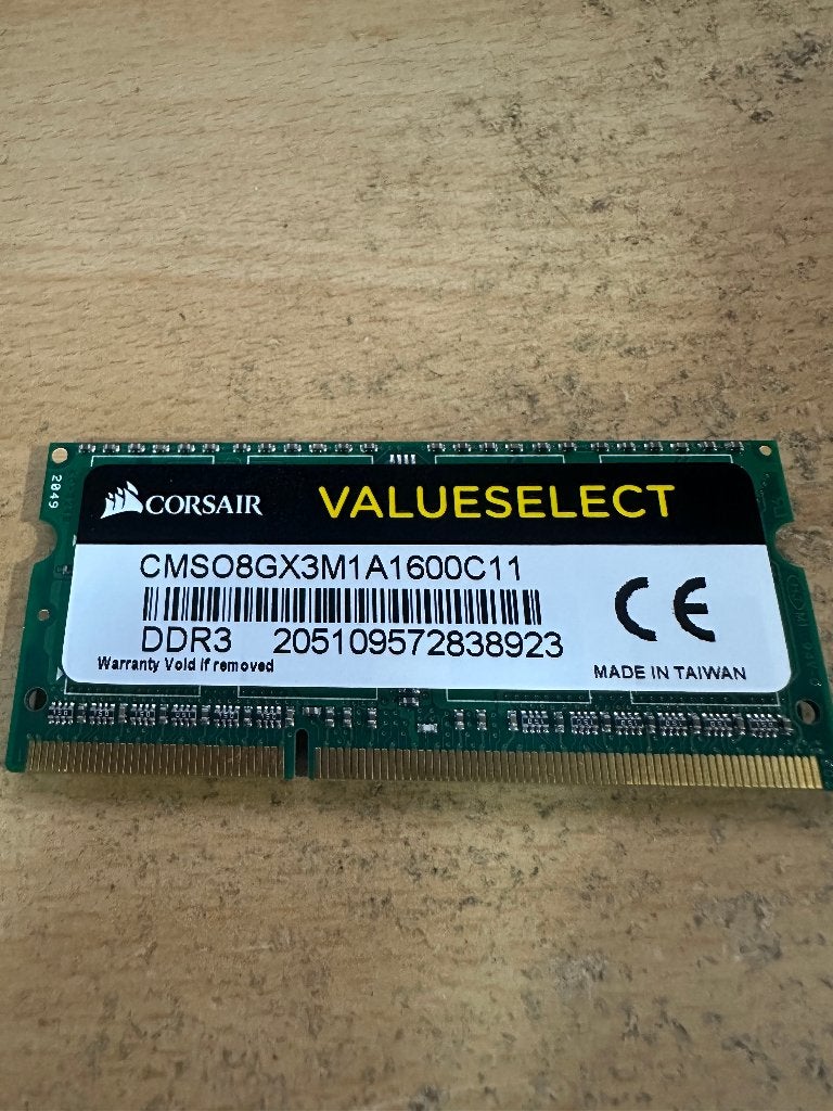 Corsair 8GB DDR3L SODIMM (1600MHz-CMSO8GX3M1A1600C11), Computers en Software, Gebruikt, 8 GB, DDR3, Ophalen of Verzenden