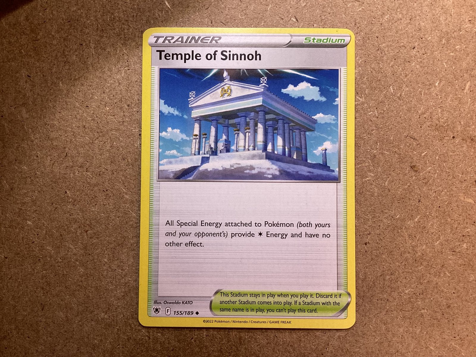 1x Temple of Sinnoh [ASR 155/189] (Excellent), Ophalen of Verzenden, Zo goed als nieuw, Losse kaart