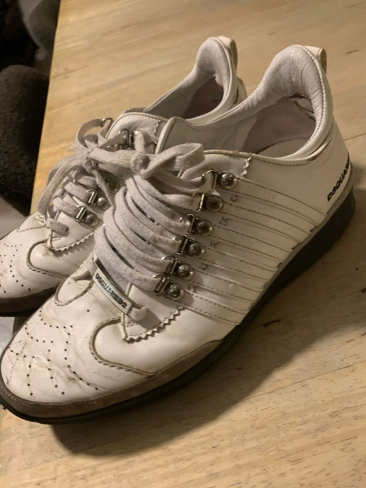 Orignele dsquared schoenen, Ophalen, Wit, Sneakers of Gympen, Gedragen