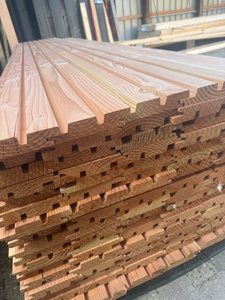 Douglas 28x145mm dubbel rhombus, Tuin en Terras, Palen, Balken en Planken, Ophalen, Nieuw, 250 cm of meer, Planken