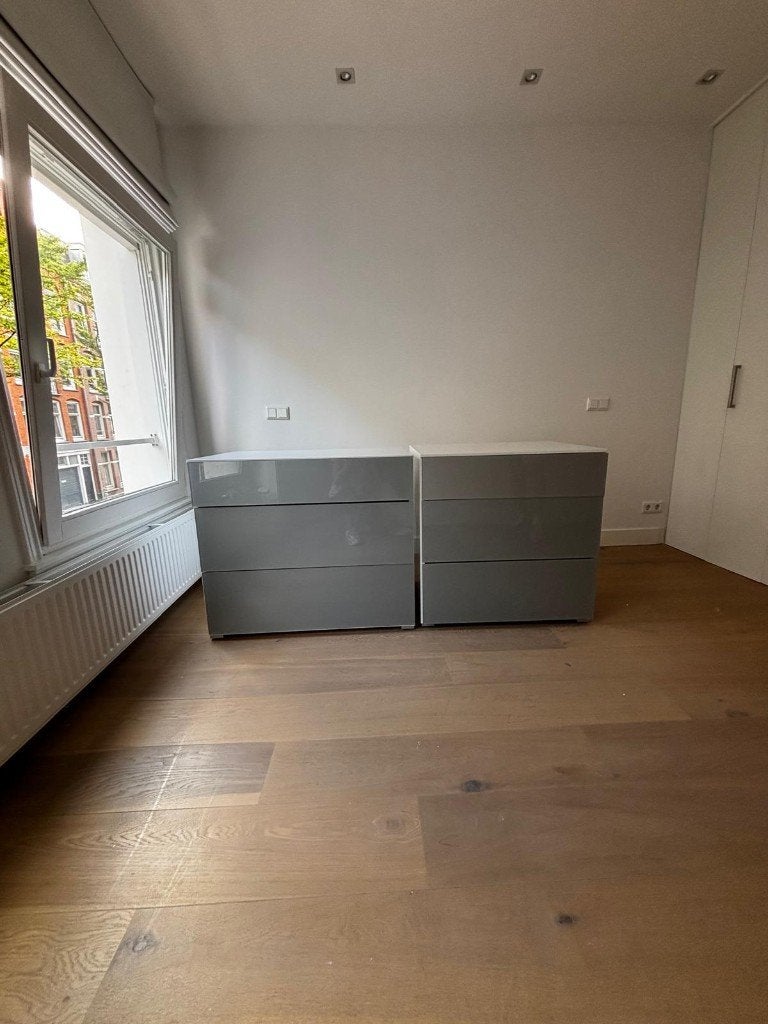 Ladenkasten wit met grijze lades, Ophalen, Gebruikt, 50 tot 100 cm, 3 of 4 laden