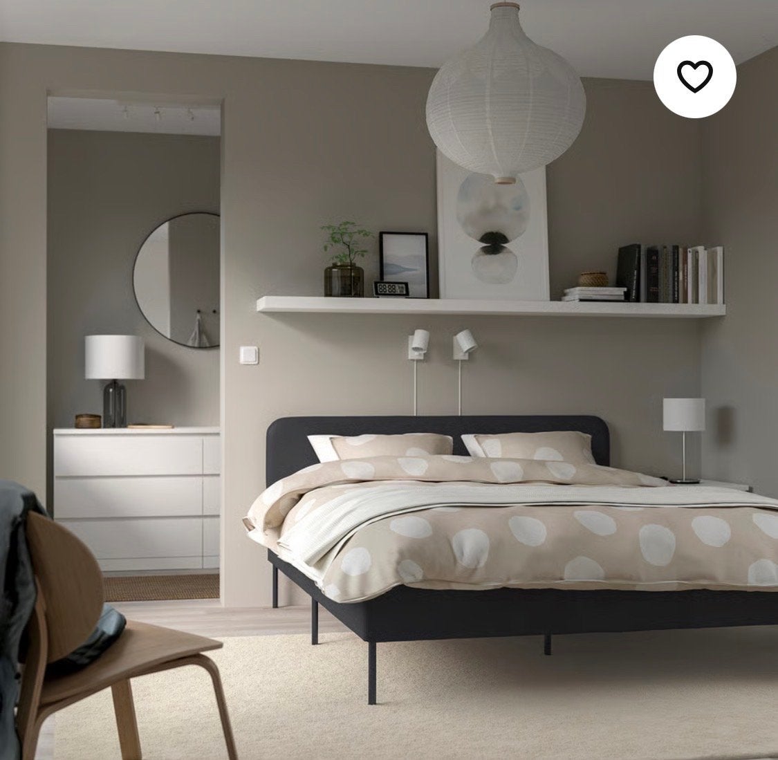 IKEA SLATTUM gestoffeerd bedframe, 140x200 cm, donkergrijs, Ophalen, Tweepersoons, 140 cm, Zo goed als nieuw