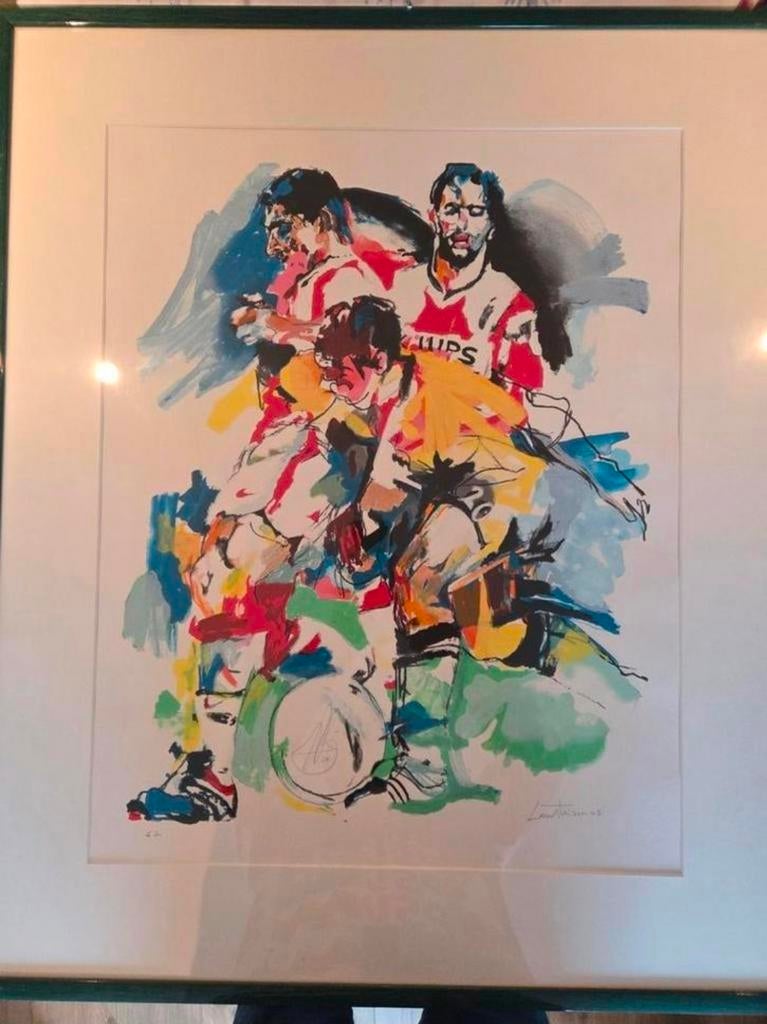Zeer zeldzame zeefdruk PSV iconen Nilis & Van Nistelrooij, Ophalen of Verzenden
