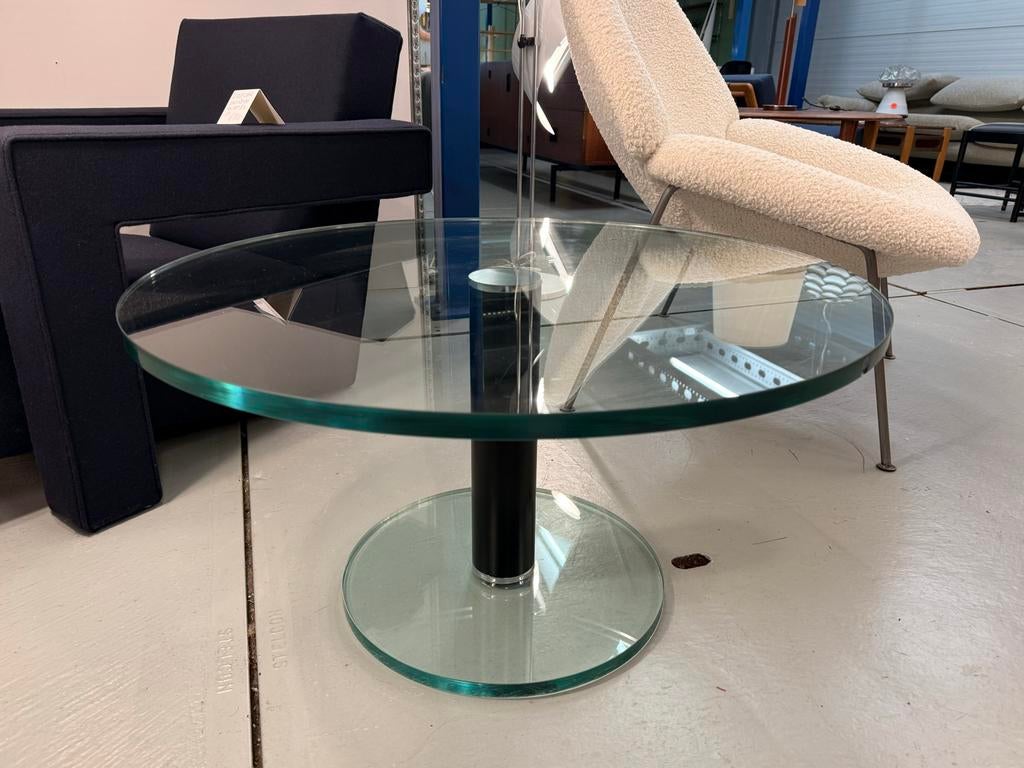 Metaform salontafel glas, 65cm diameter, 40cm hoog, Huis en Inrichting, Tafels | Salontafels, Ophalen, Gebruikt, Rond, 50 tot 100 cm