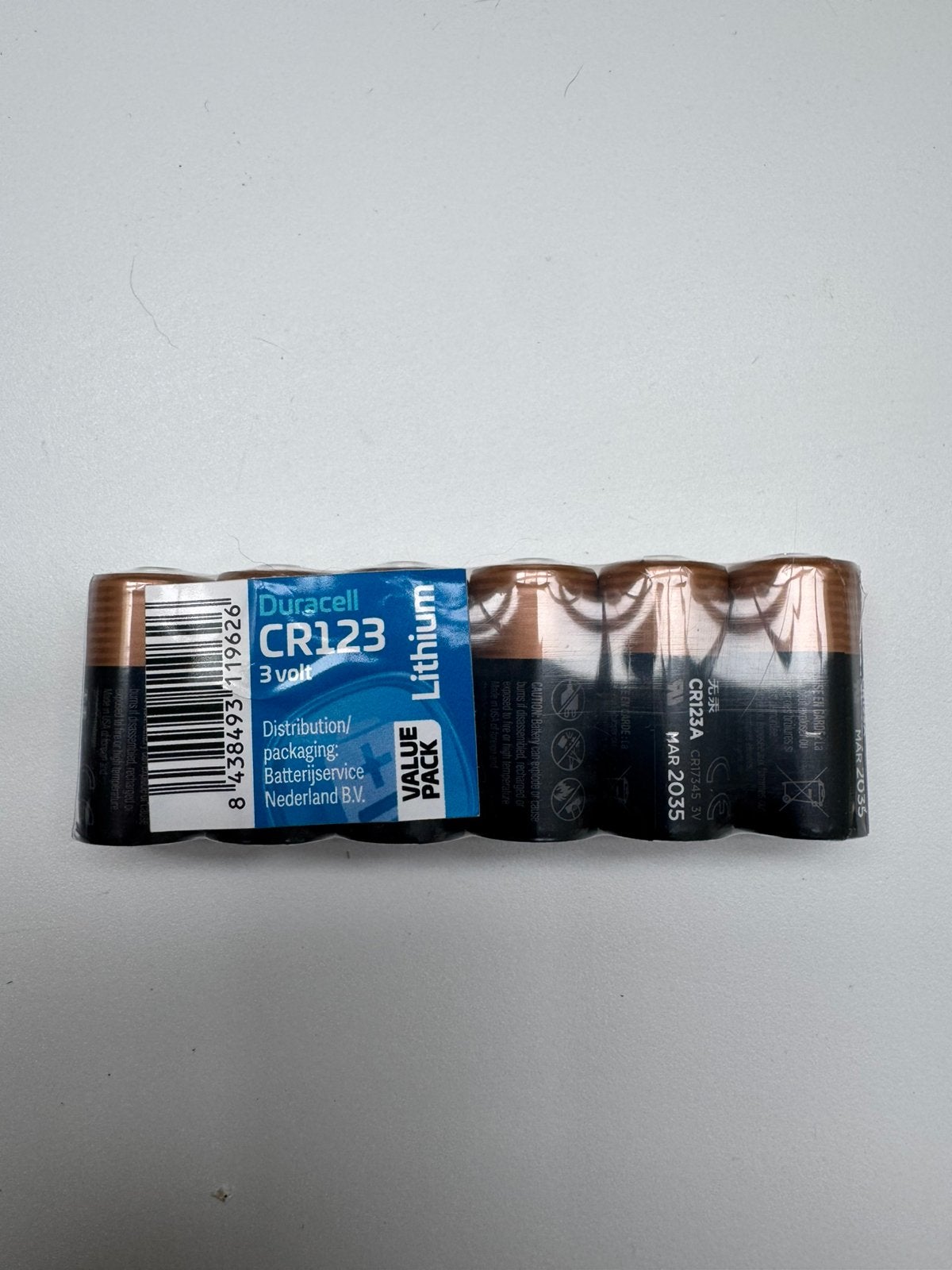 CR123A batterijen, Duracell, 6 stuks, Ophalen of Verzenden, Nieuw