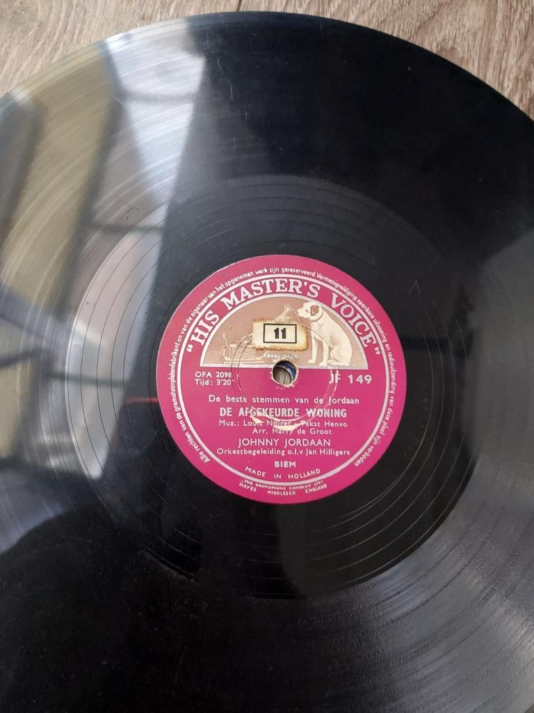 13 stuks 78 toeren platen: Johnny Jordaan, Tante Leen e.a., Ophalen of Verzenden