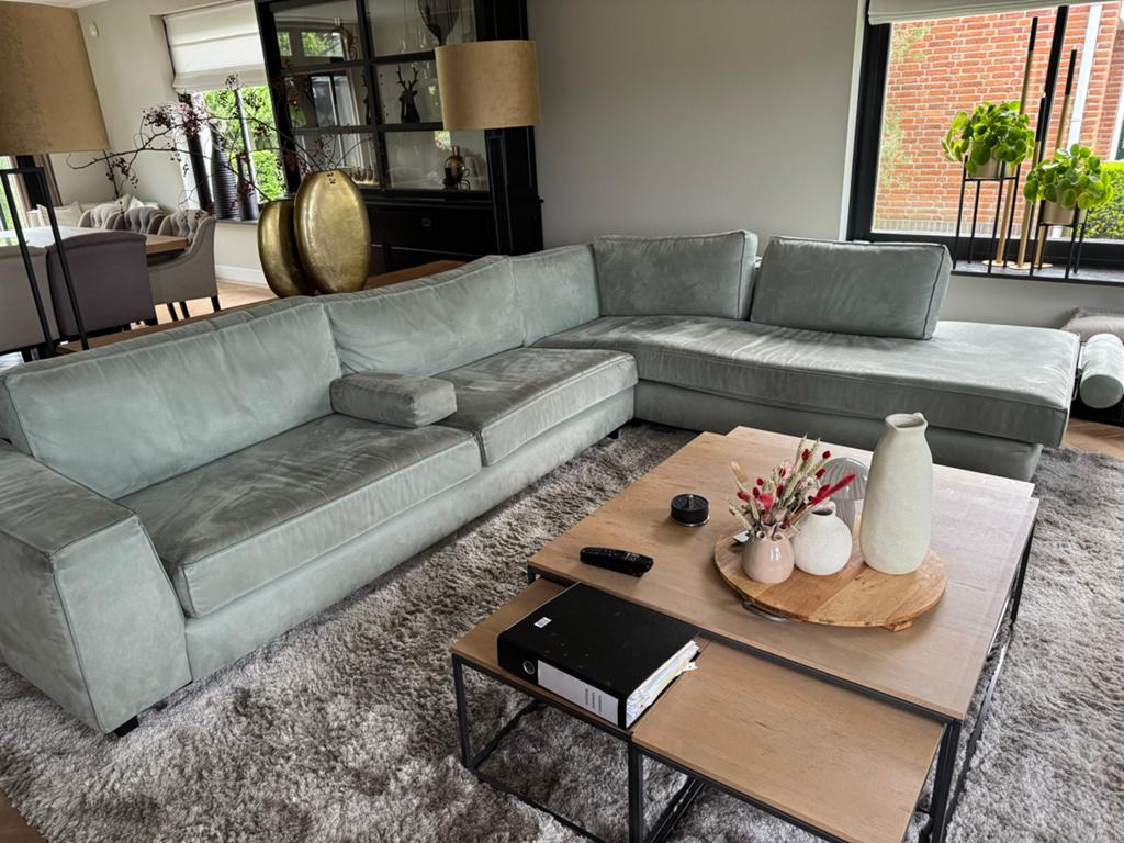 Hoekbank House of Dutchz 3,5-zits met chaise longue, Ophalen, Strak en huiselijk, Gebruikt, Stof