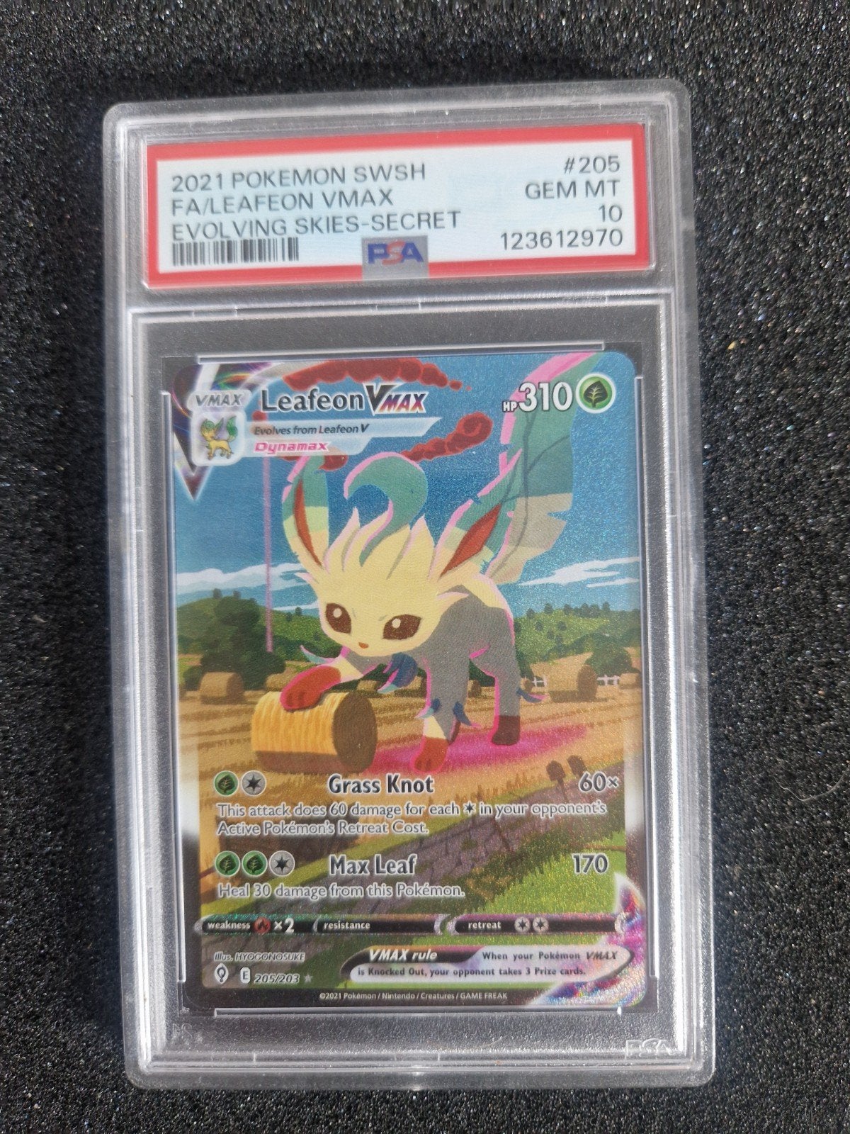 Leafeon VMAX Evolving Skies PSA 10 GEM MT Pokémon Kaart, Ophalen of Verzenden, Nieuw, Losse kaart