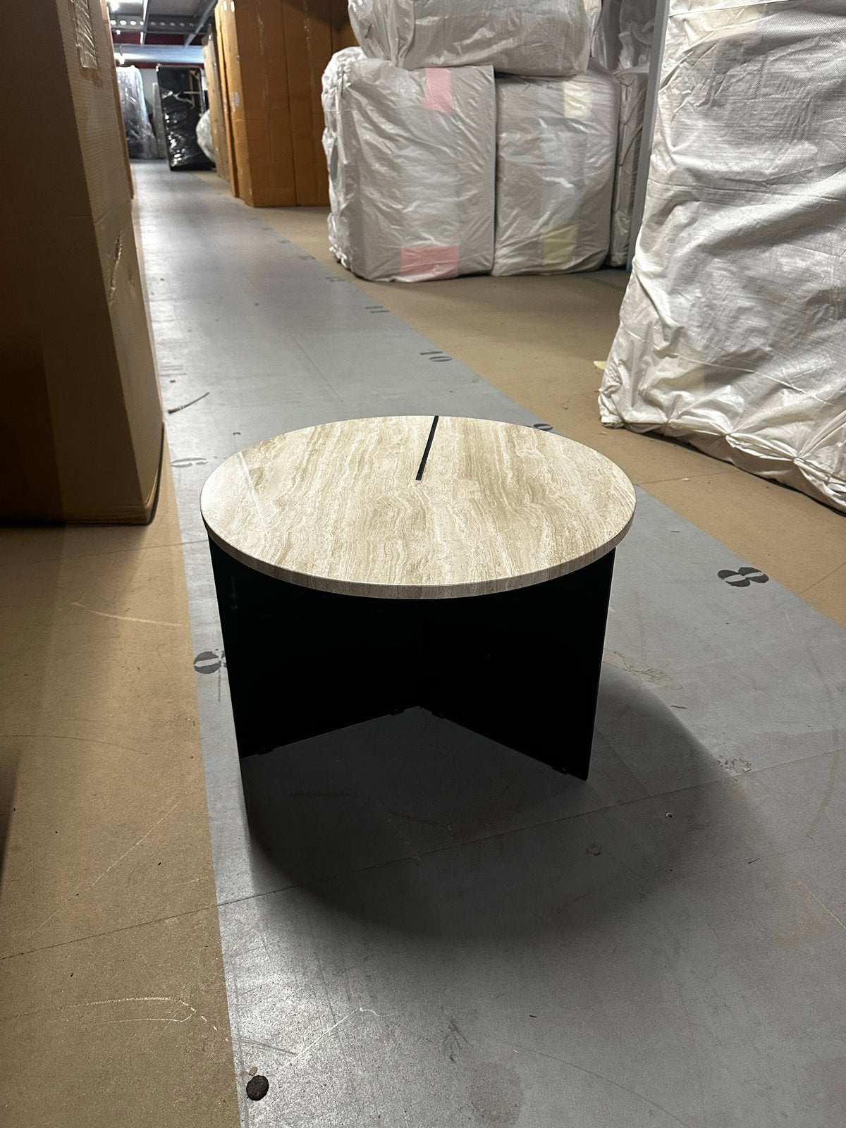 Salontafel met marmer blad, Ophalen, Overige materialen, 50 tot 100 cm, Rond