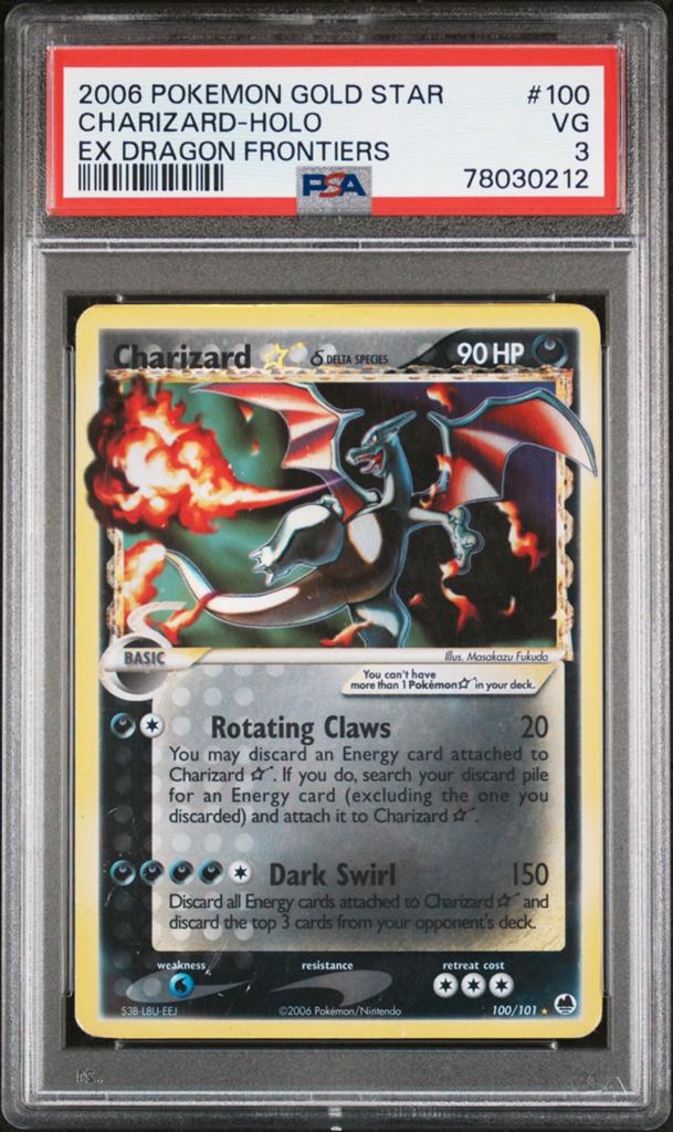 2006 Pokemon Gold Star Charizard-Holo EX Dragon Frontiers PS, Hobby en Vrije tijd, Verzamelkaartspellen | Pokémon, Ophalen, Gebruikt