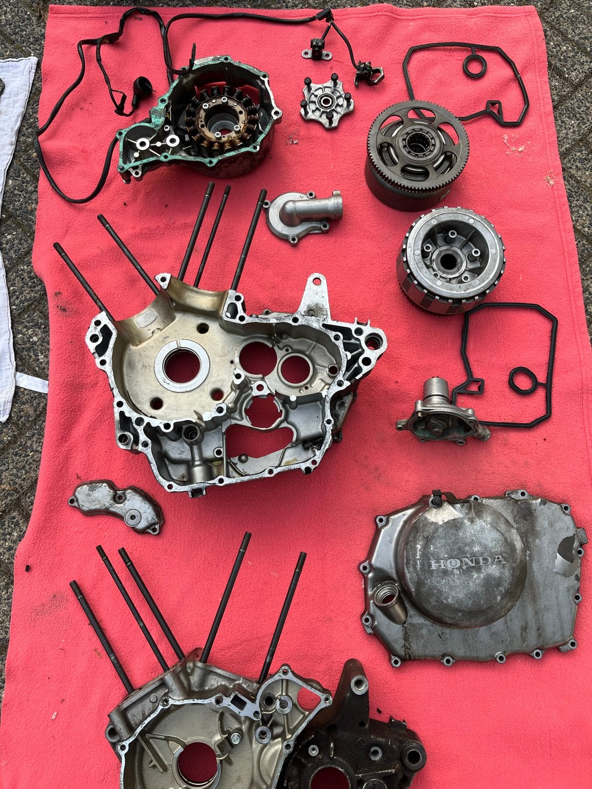 Motorblok onderdelen Honda Africa Twin XRV 750 RD07, Motoren, Ophalen, Gebruikt