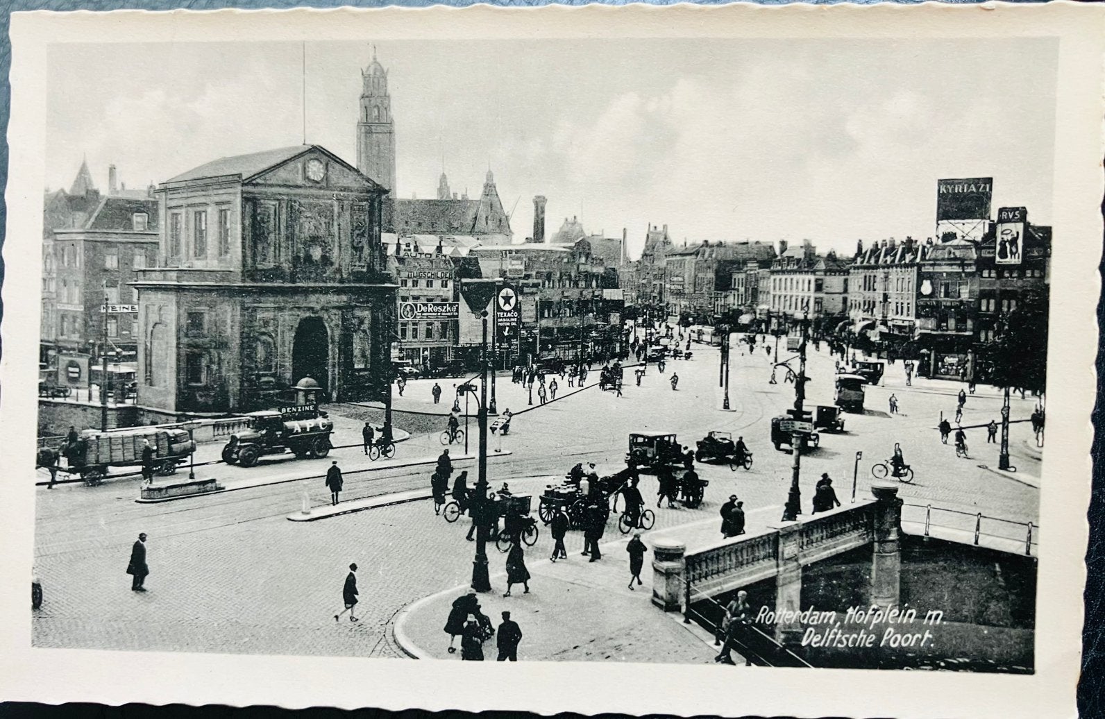 Oude Ansichtkaart Rotterdam Hofplein en Delfsche Poort, Ophalen of Verzenden, Voor 1920, Ongelopen, Zuid-Holland