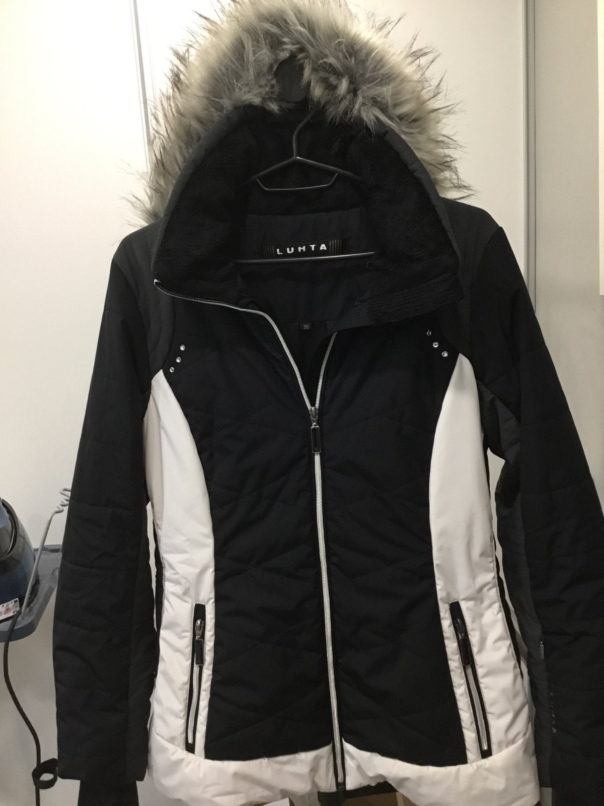 Luxe Luhta dames skipak - Donkerblauw/wit - Maat 36/38, Ophalen of Verzenden, Nieuw, Maat 36 (S), Pak
