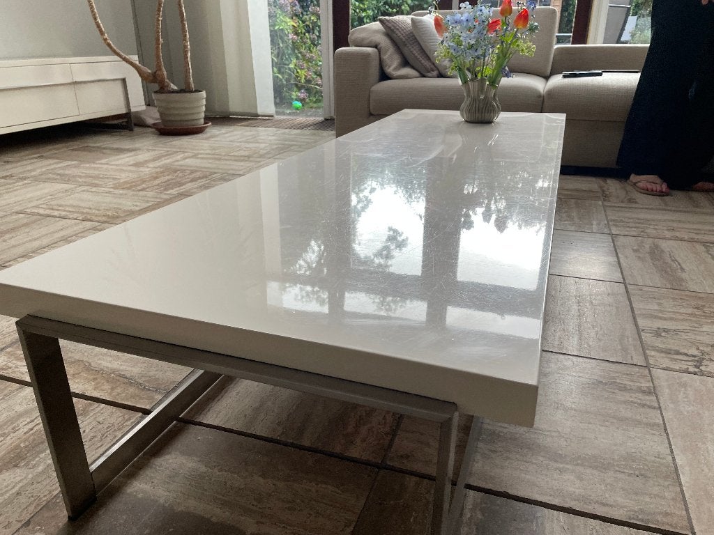 Stijlvolle salontafel 180 x 60 cm, Ophalen, Gebruikt, 100 tot 150 cm, Overige materialen