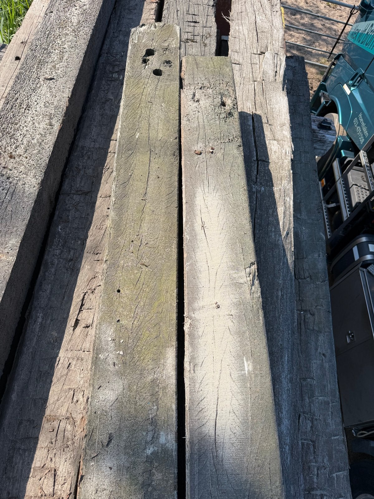 Robuuste gebruikte houten balken – diverse afmetingen, Ophalen, Gebruikt, Balk, Overige houtsoorten