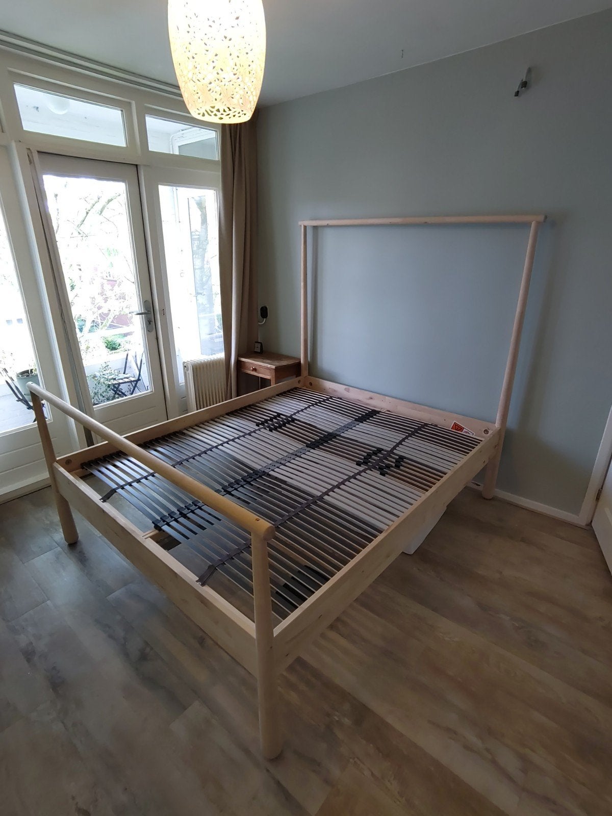 IKEA GJÖRA bed 160x200cm inclusief lattenbodems, Huis en Inrichting, Ophalen, Beige, Tweepersoons, 200 cm