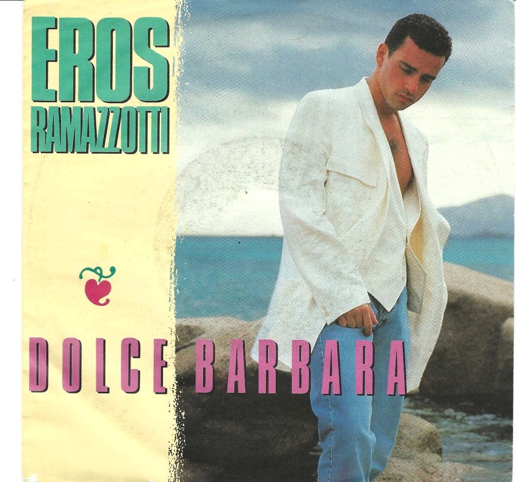 EROS RAMAZZOTTI 45T SINGLE: DOLCE BARBARA, Ophalen of Verzenden, Gebruikt, Pop