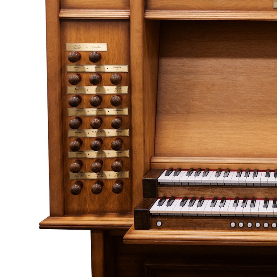 Content Register Cabinet Orgel Occasion Blank Eiken orgel, 2 klavieren, Verzenden, 3364 AE, Info@johdeheer.nl