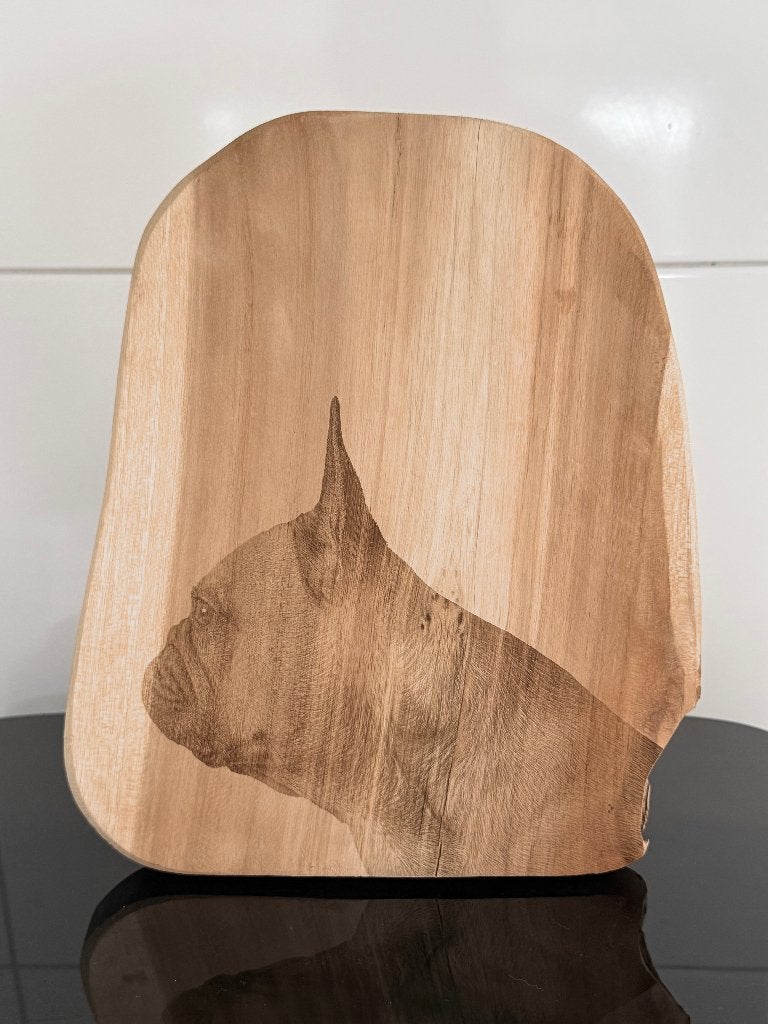 Serveer/snij/Borrelplank Franse Bulldog (dubbelzijdig), Hout, Snij-/serveerplank, Nieuw, Ophalen of Verzenden