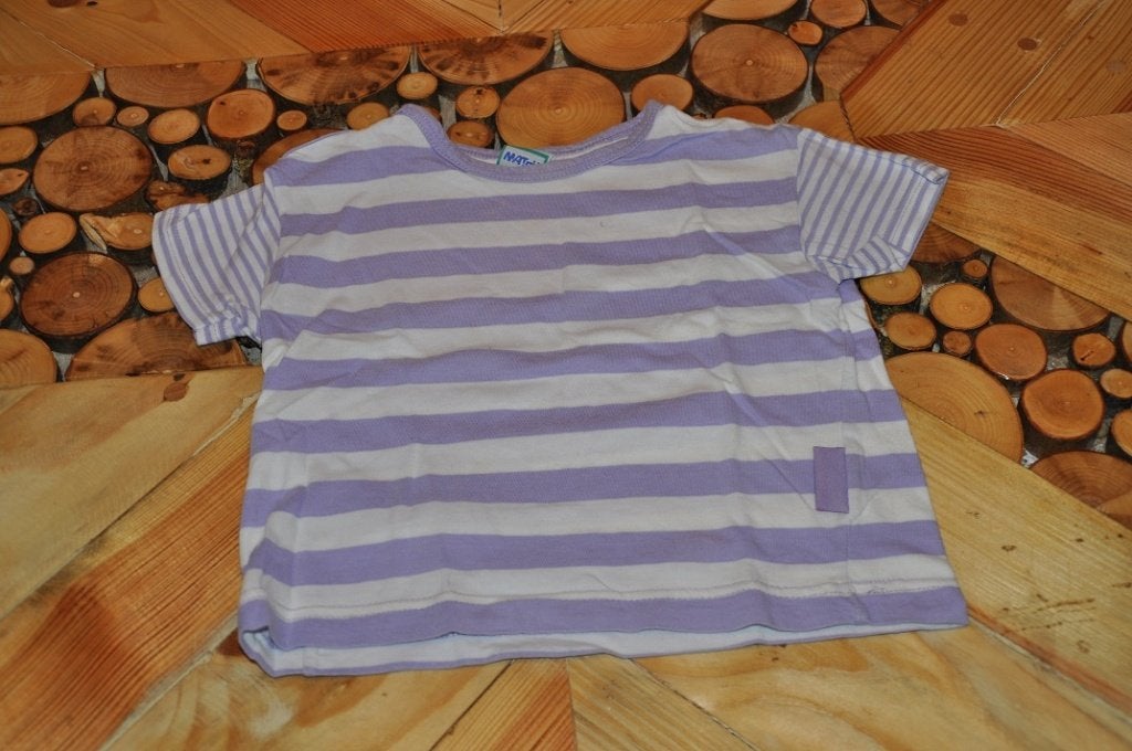 Leuk wit-lila t/shirt Sanetta 68, Gebruikt, Meisje, Ophalen of Verzenden, Sanetta