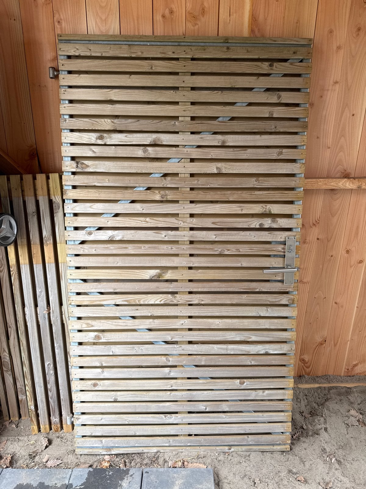 Houten tuindeur/schuttingdeur met beslag, Ophalen, Gebruikt, 80 tot 100 cm, Minder dan 200 cm