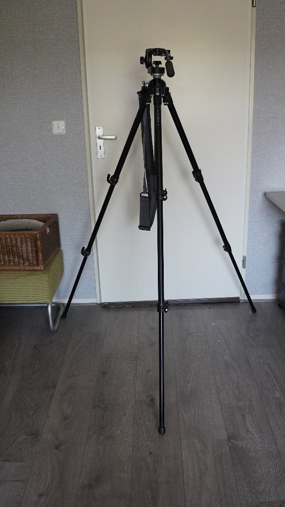 Manfrotto 3poot statief, Gebruikt, 175 cm of meer, Vloeistofkop, Manfrotto