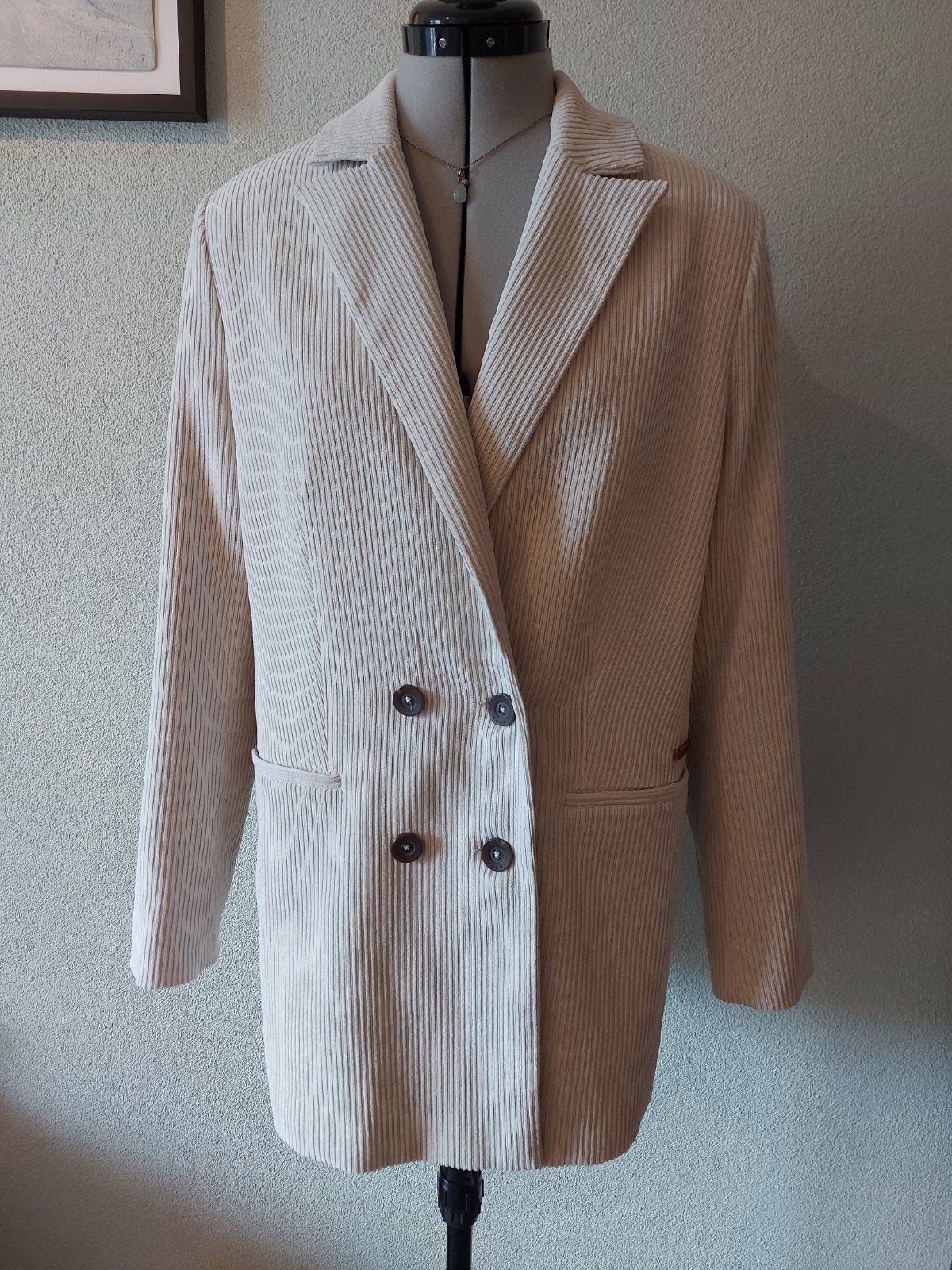 Moscow Crèmewitte Blazer Ribstof Maat L, Verzenden, Wit, Maat 42/44 (L), Jasje
