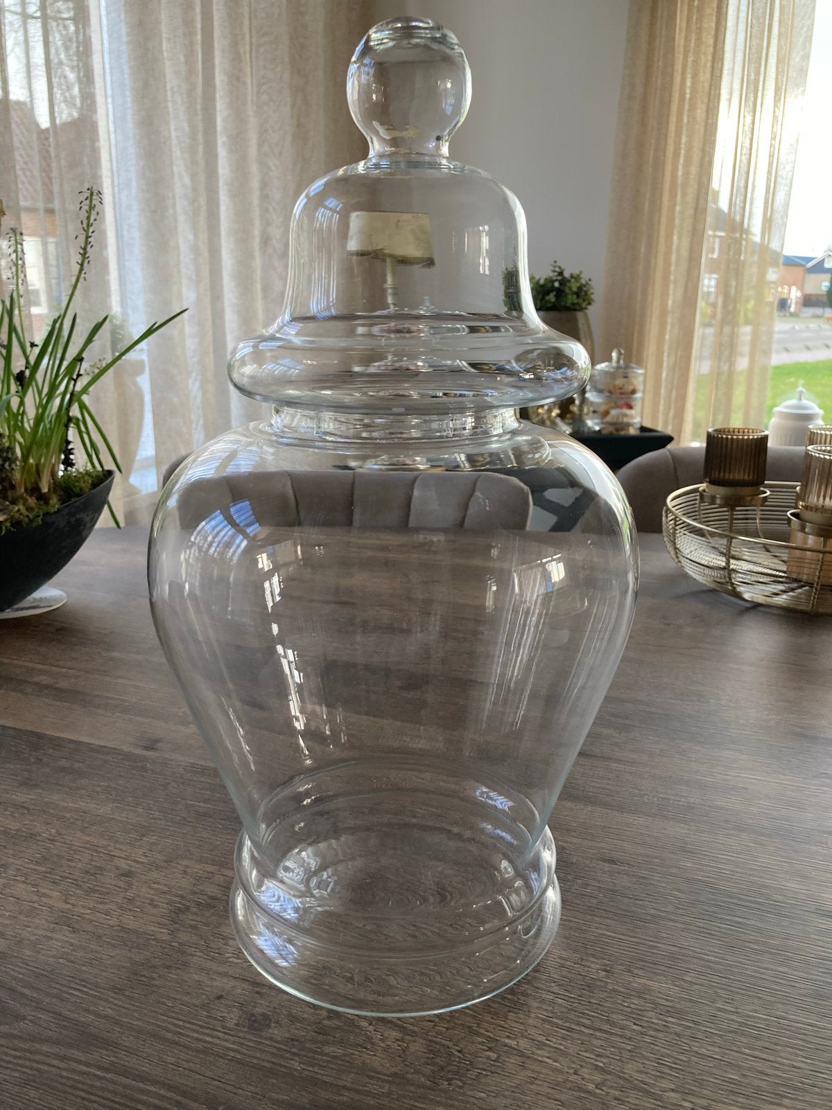 Grote glazen pot met deksel - Decoratieve opberger, Ophalen, Met deksel