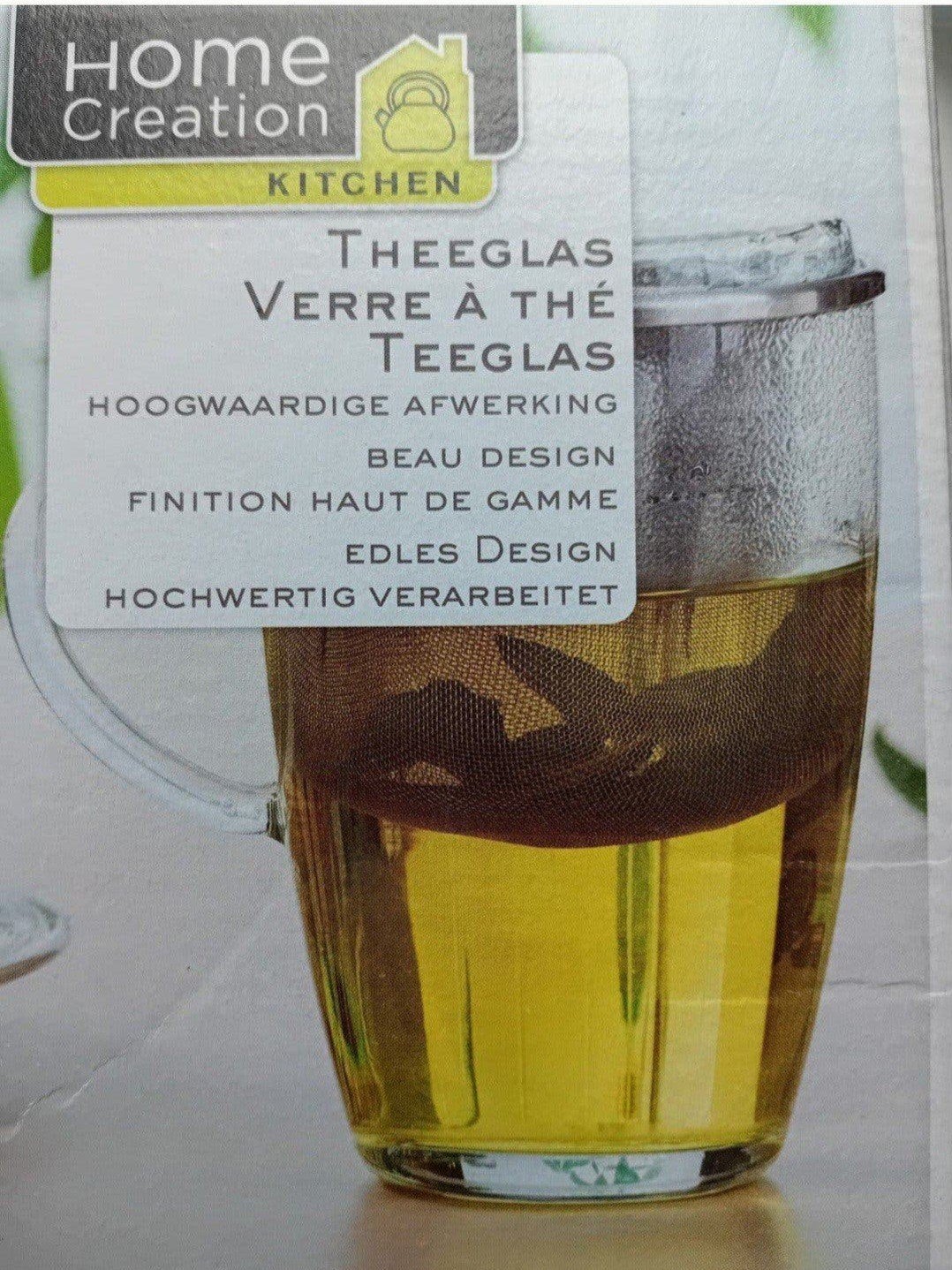 Theeglas Met Theefilter RVS staal. Nieuw!, Ophalen, Nieuw