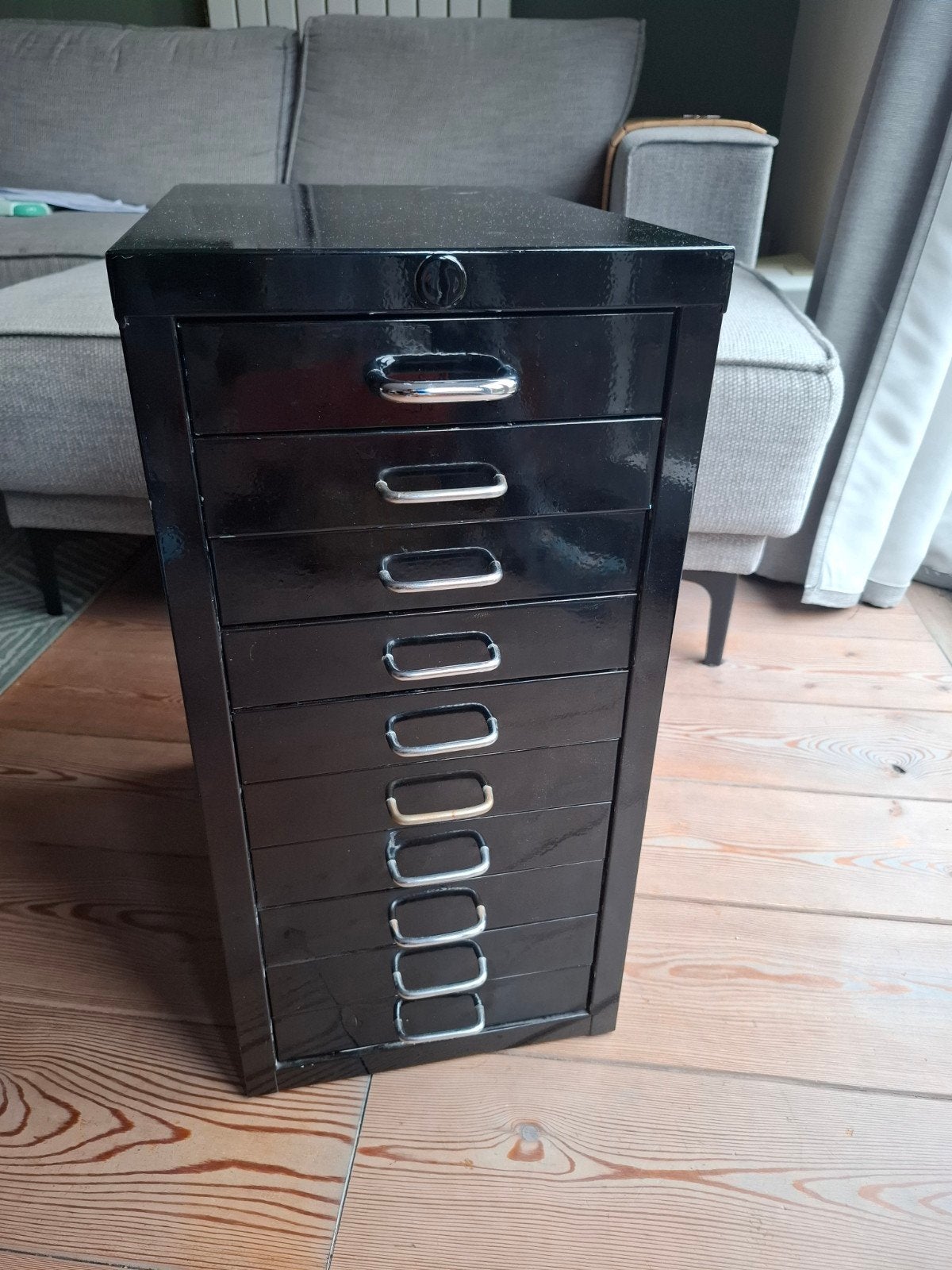 Metalen ladekast 9 lades ladeblok industrieel zwart negen, Huis en Inrichting, Ophalen, Minder dan 50 cm, Gebruikt, 5 laden of meer