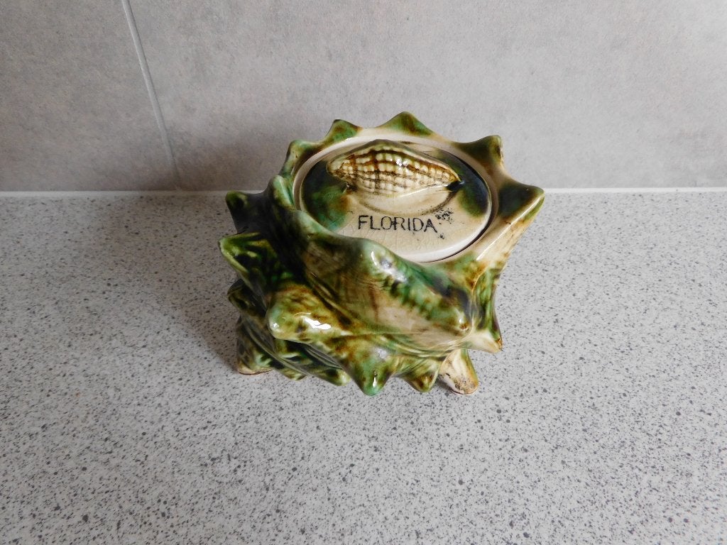 Vintage Majolica Suikerpot Schelp Florida Made in Japan, Ophalen of Verzenden