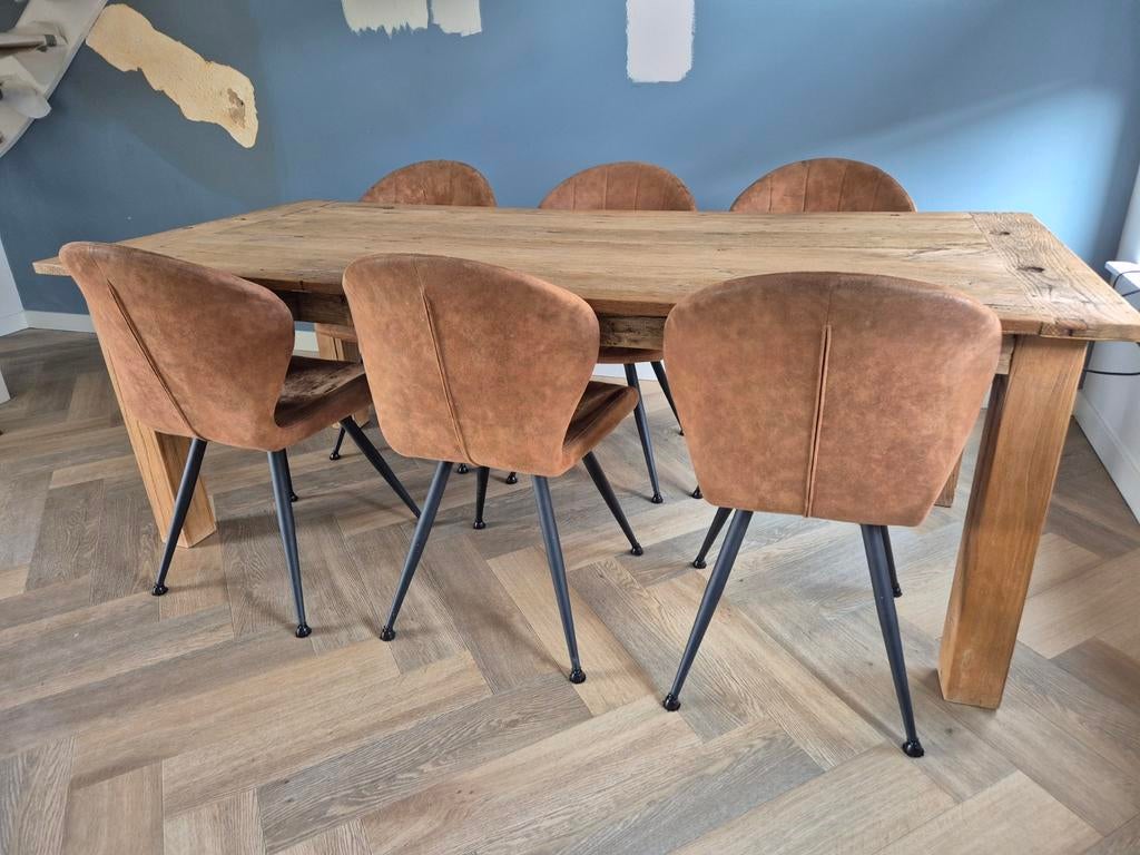 Eettafel 220 cm van oude Chinese kastdeuren, Huis en Inrichting, Tafels | Eettafels, Ophalen