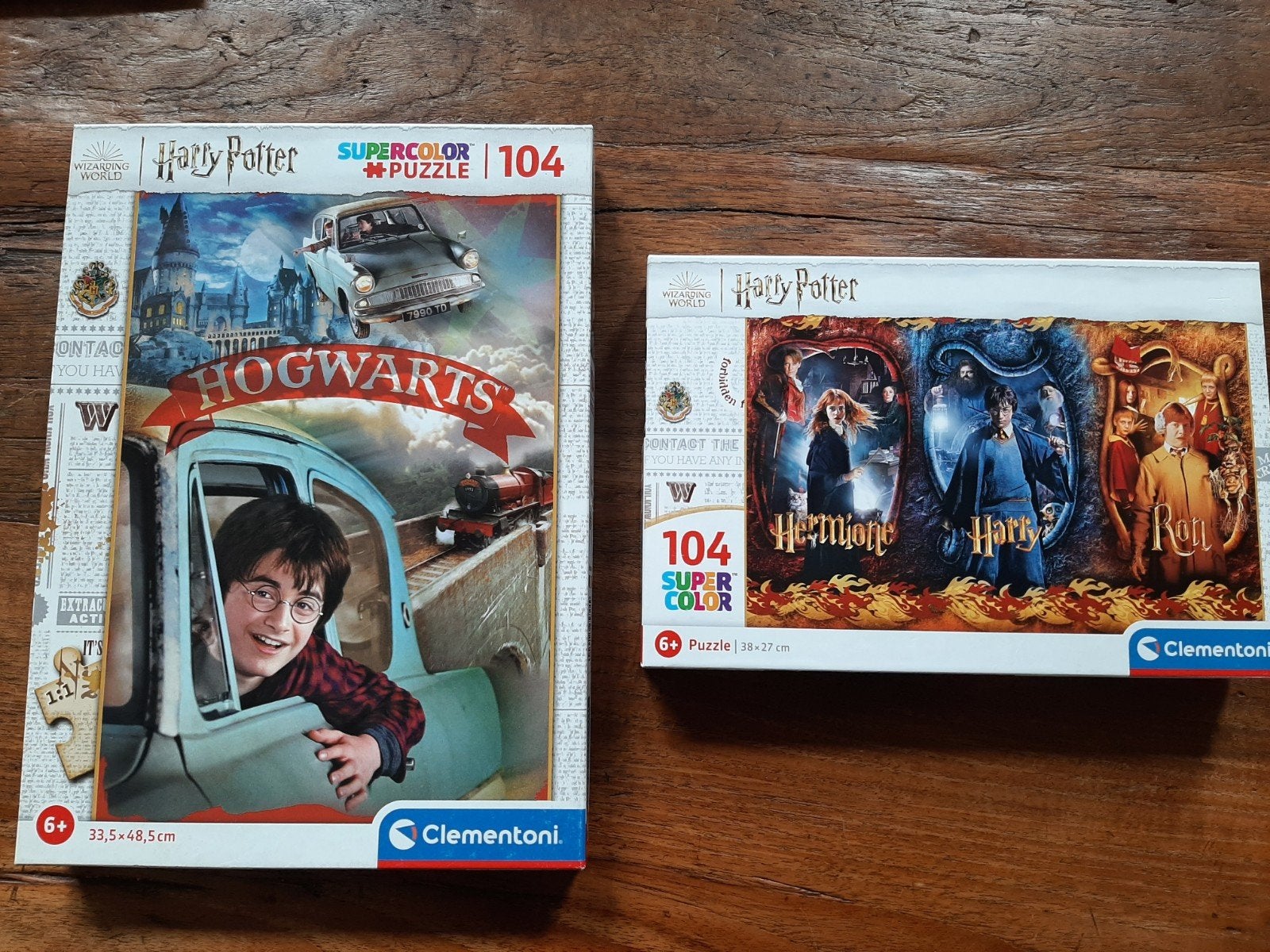 2 Harry Potter puzzels 104 stukjes, Ophalen of Verzenden, Gebruikt