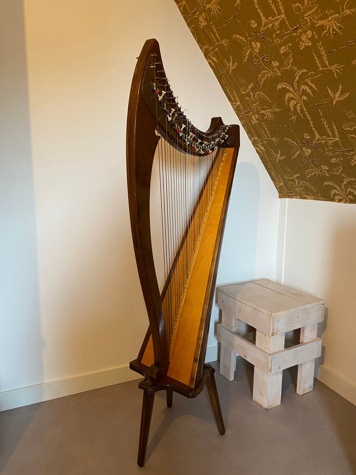 Harp met 34 snaren - darm snaren, Muziek en Instrumenten, Ophalen, Gebruikt