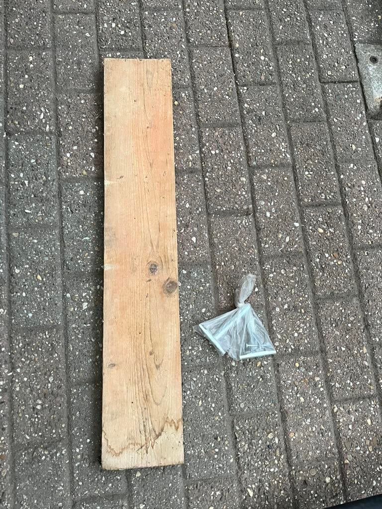 Steigerhoutenplank blind te bevestigen, Ophalen of Verzenden, Gebruikt, Bruin