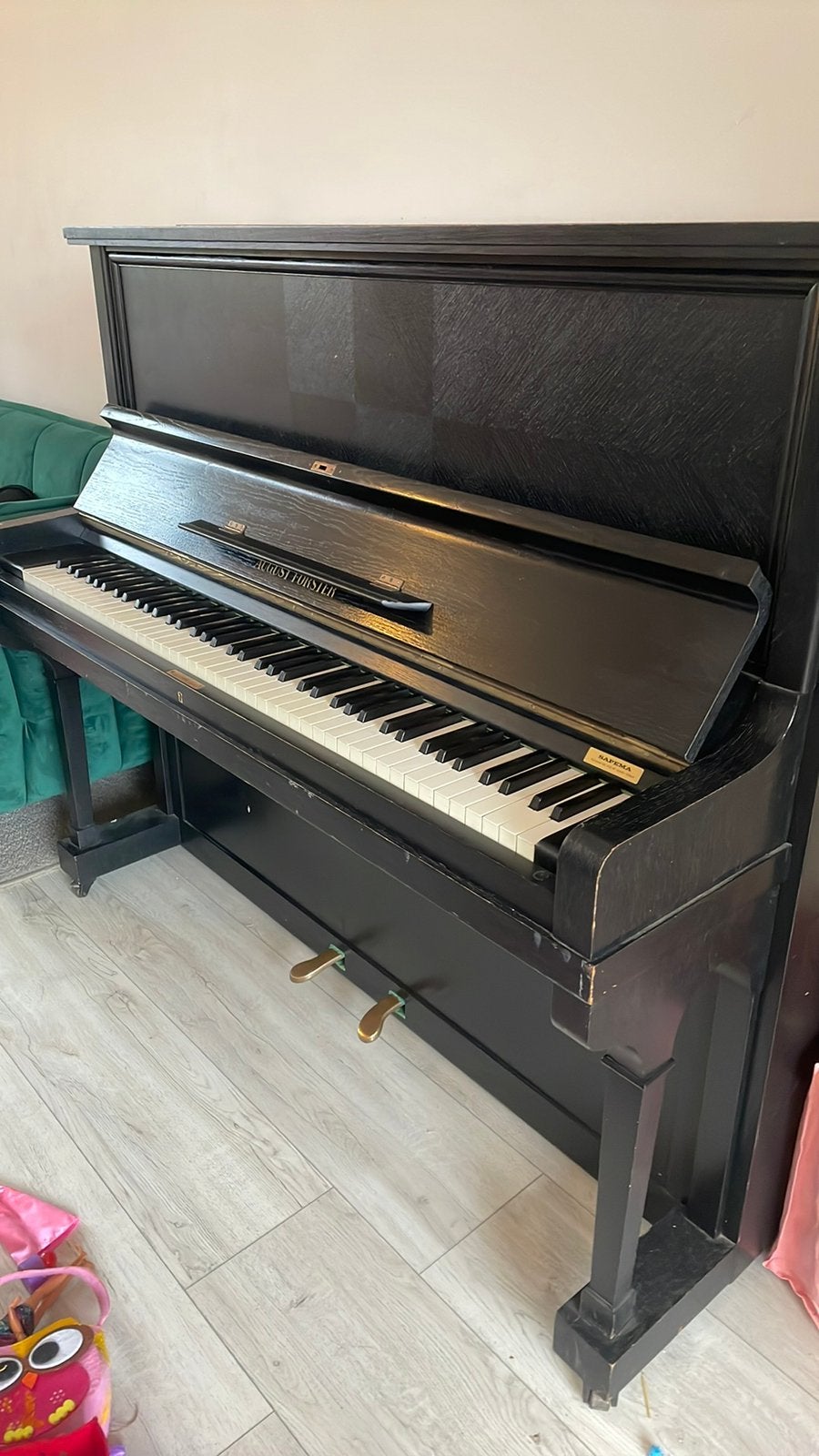 Piano August Förster zwart, Ophalen, Gebruikt, Zwart, Piano
