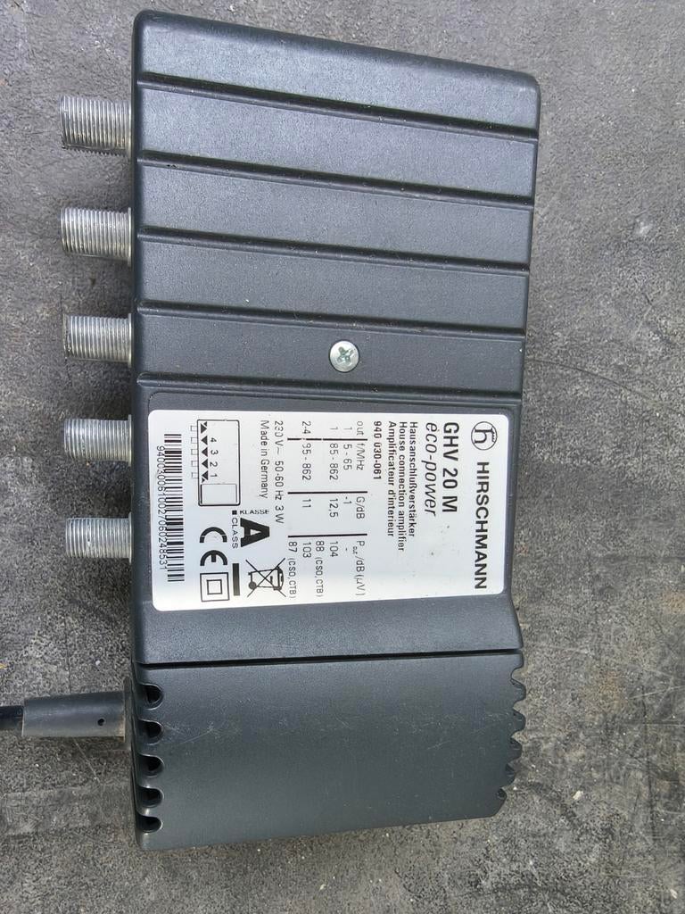 Hirschmann GHV 20 M eco-power TV-versterker, Ophalen of Verzenden, Gebruikt, Minder dan 2 meter, Tv-kabel