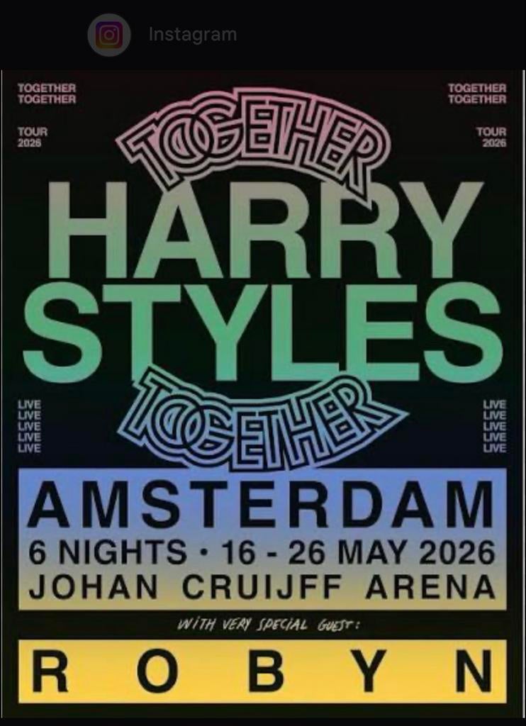 22 Mei | 4x Kaarten Harry Styles Arena GA staanplaatsen, Tickets en Kaartjes, Twee personen, Mei