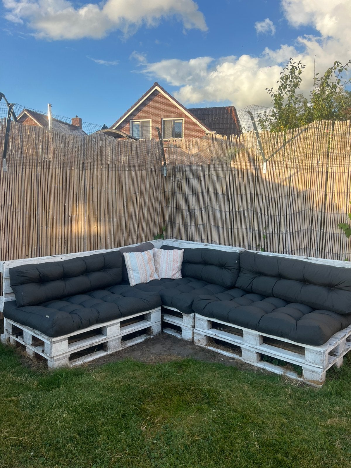 Loungebank / 10 europallets, Ophalen, Gebruikt
